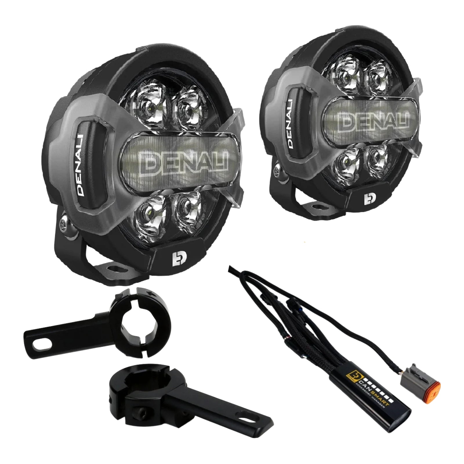 Denali D7 Pro Premium Lighting Bundle with Engine Guard Mount
