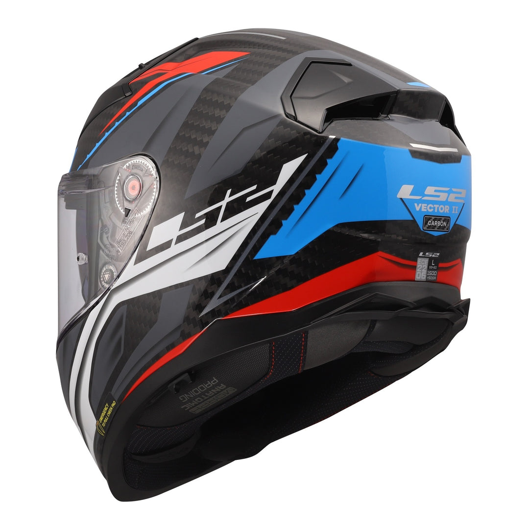 LS2 FF811 Vector II Savage Helmets - White / Blue / Red