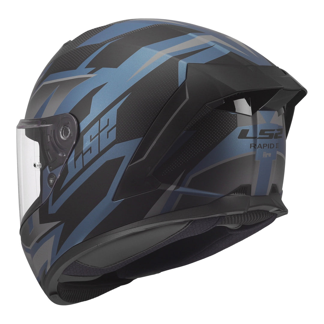 LS2 FF820 Rapid III Xtrem Helmet - Black / Blue Petrol