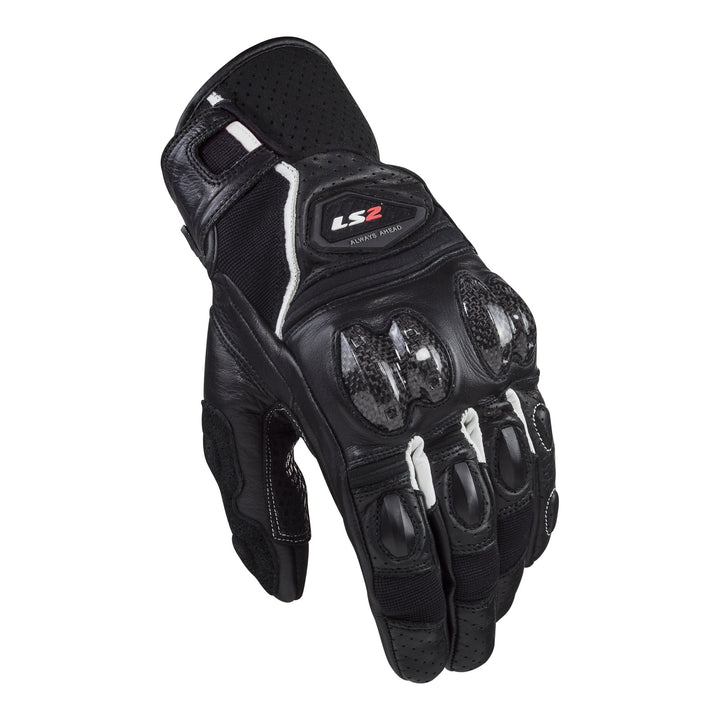 LS2 Spark 2 Leather Men's Glove - Black / White