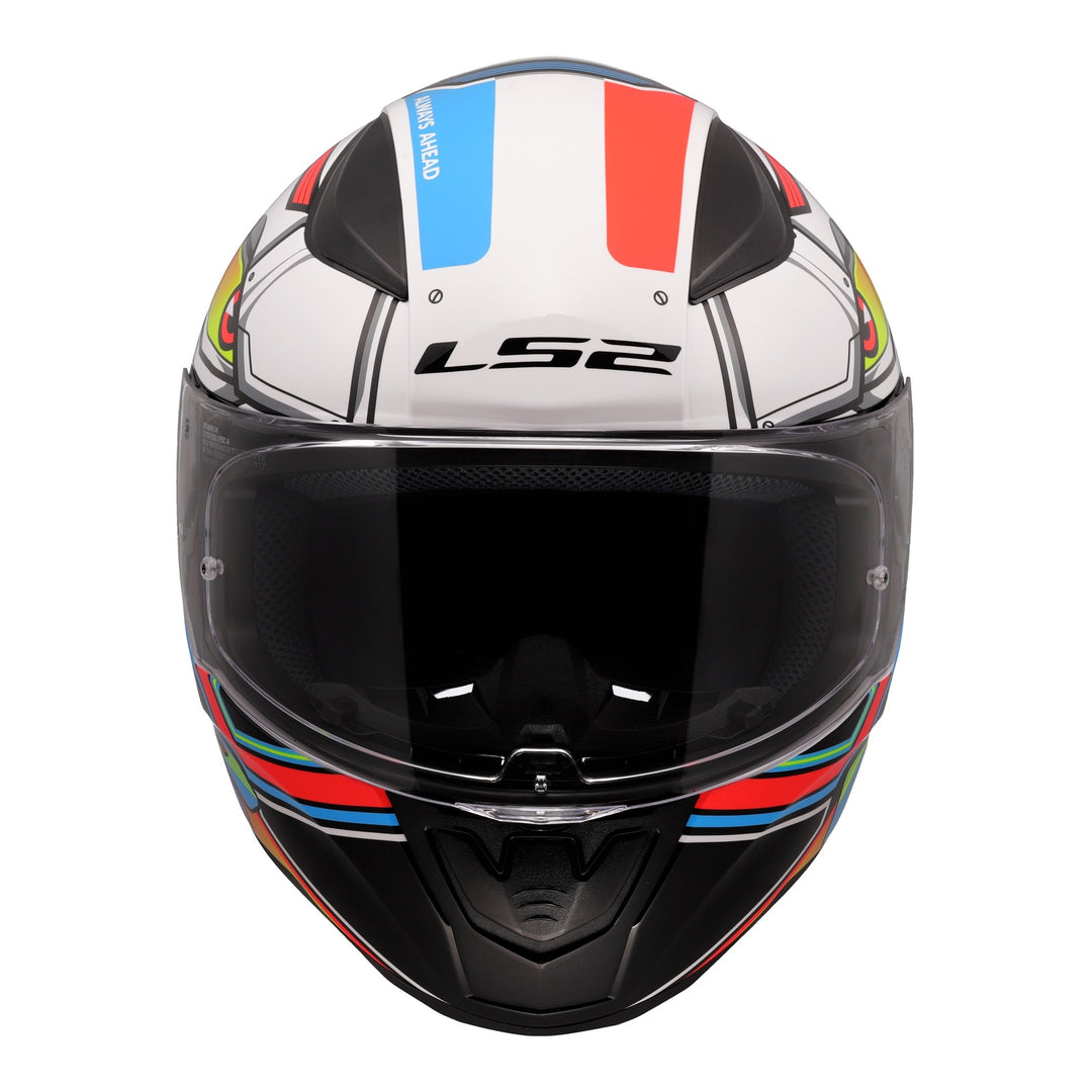 LS2 FF353 Rapid II XDron - White / Hi-Vis Orange / Blue