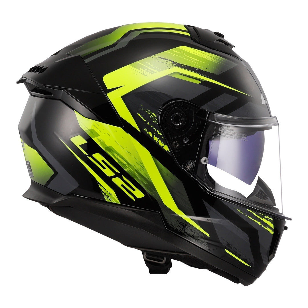 LS2 FF808 Stream II Fury - Black / Hi-Vis Yellow 06