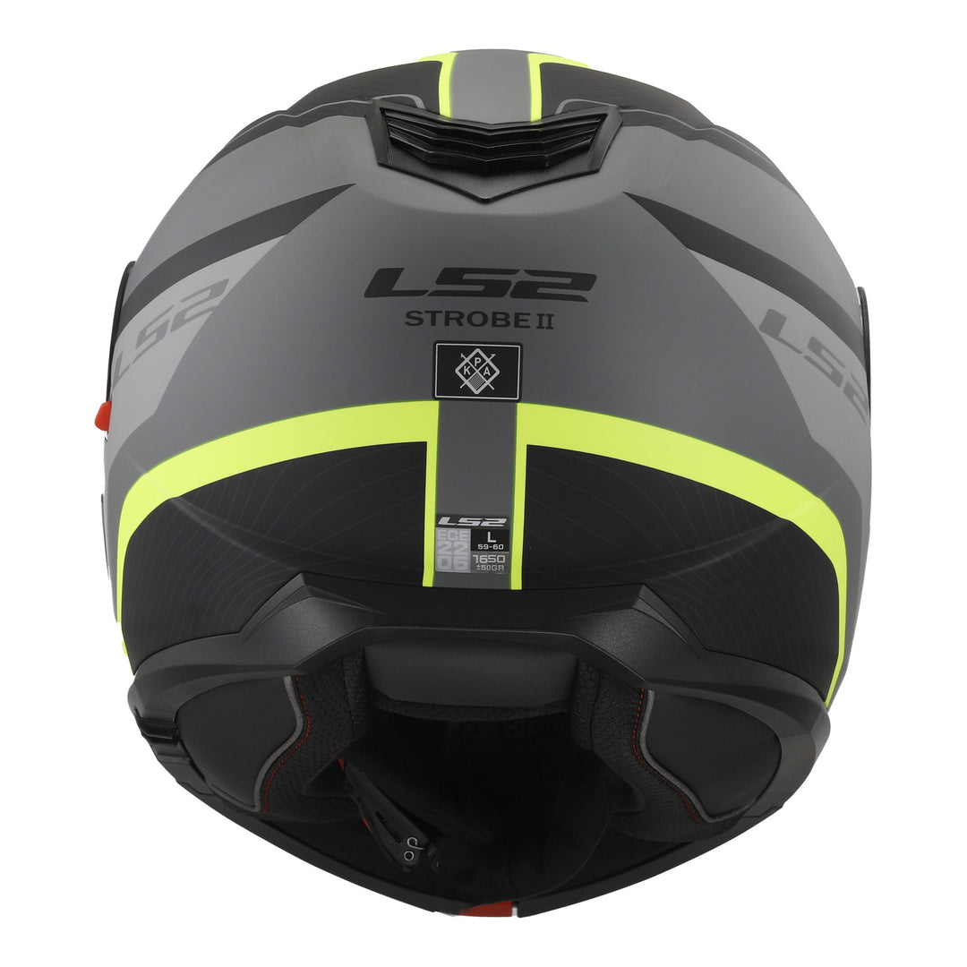 LS2 FF908 Strobe II Monza Flip Front Helmets - Matte Black / Hi-Vis Yellow 06