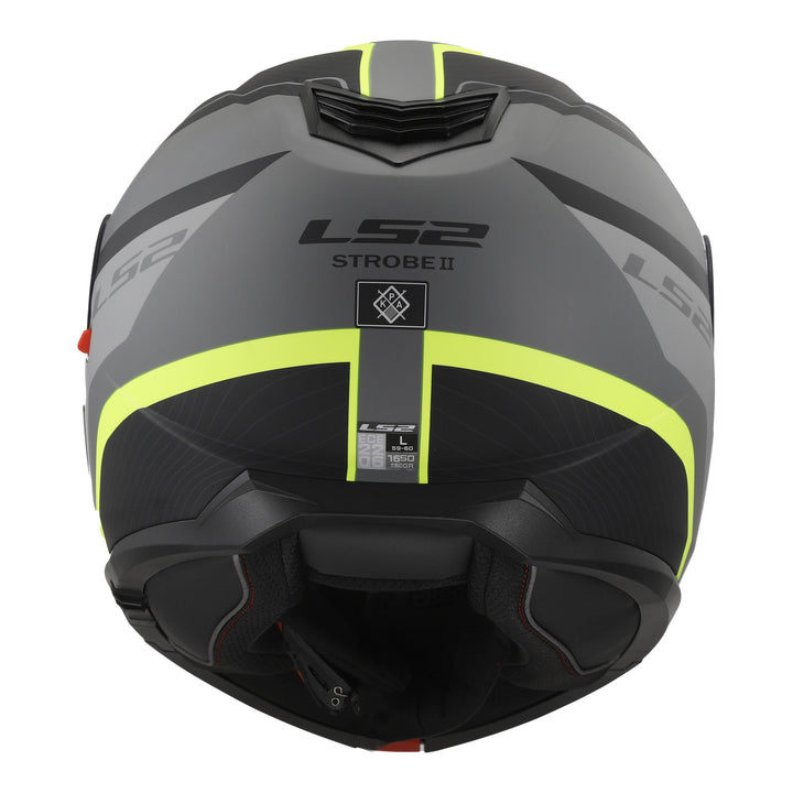 LS2 FF908 Strobe II Monza Flip Front Helmets - Matte Black / Hi-Vis Yellow 06