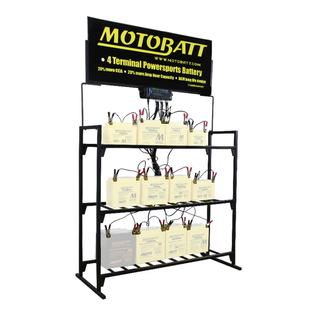 Motobatt 12-Station Battery Maintenance Charger with Stand