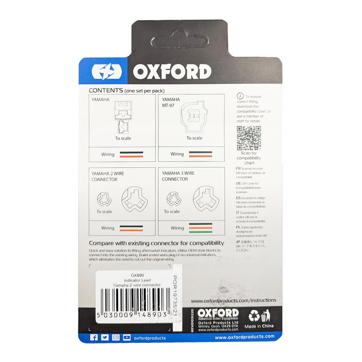 Oxford Indicator Leads - Yamaha 2 Wire Connector