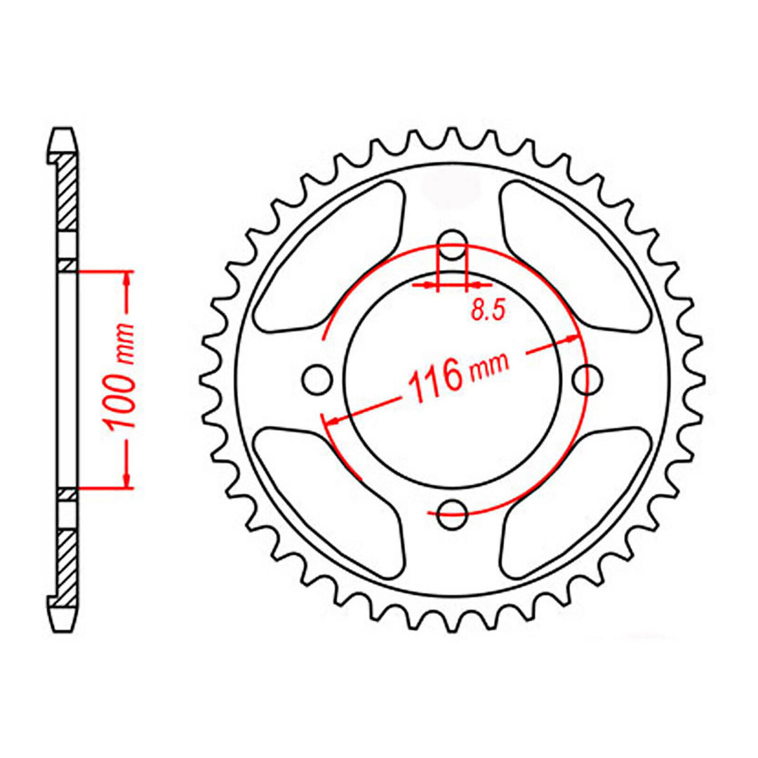 Sprocket Kit Kawasaki KLX140 Big Wheel - 428KRO 13/51