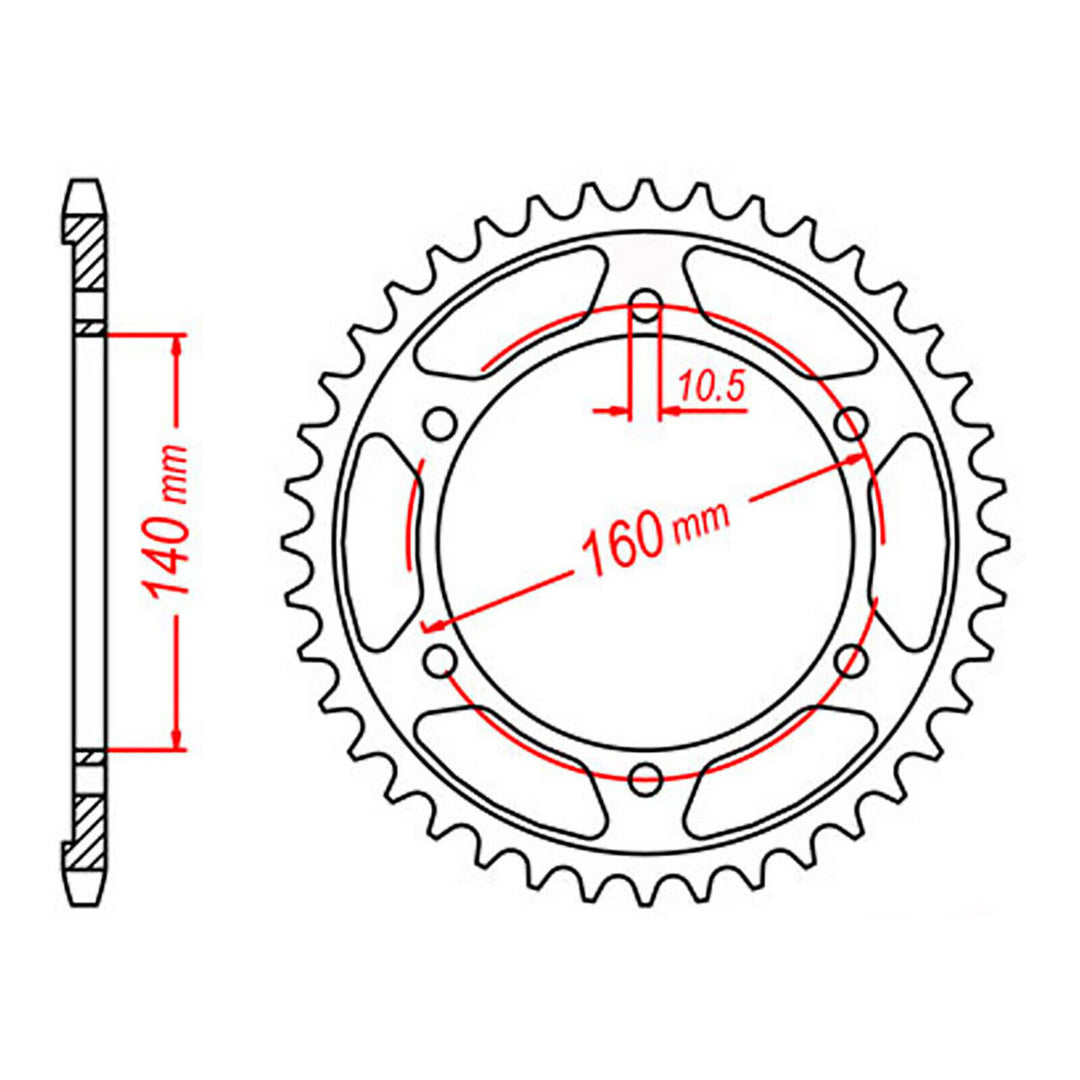 Sprocket Kit Kawasaki ZZR1100 '93-'97 Gold - GB530ZXW 17/45