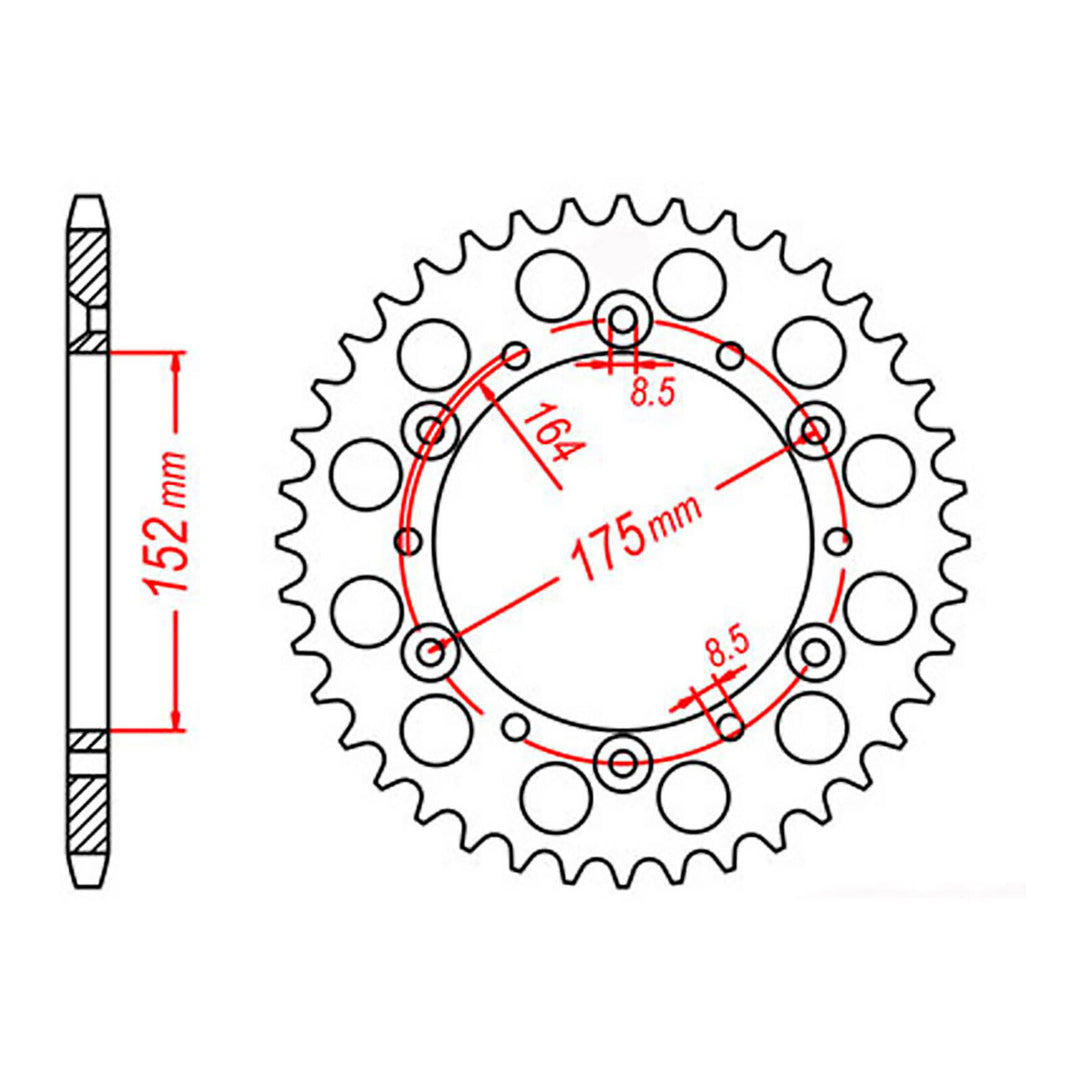 Rear Sprocket OE Steel 853 45T #520